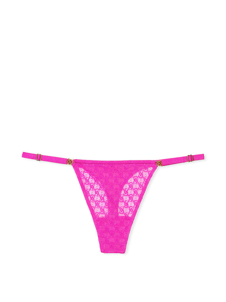 Tanga In Pizzo Con Fianchetti Regolabili Icon By Victoria’s Secret, Fuchsia Frenzy, large