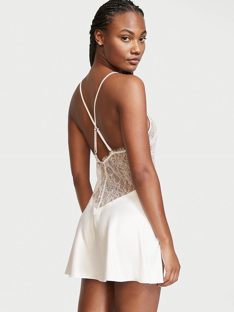 Sottoveste Con Scollo A V In Pizzo Victoria s Secret Italia