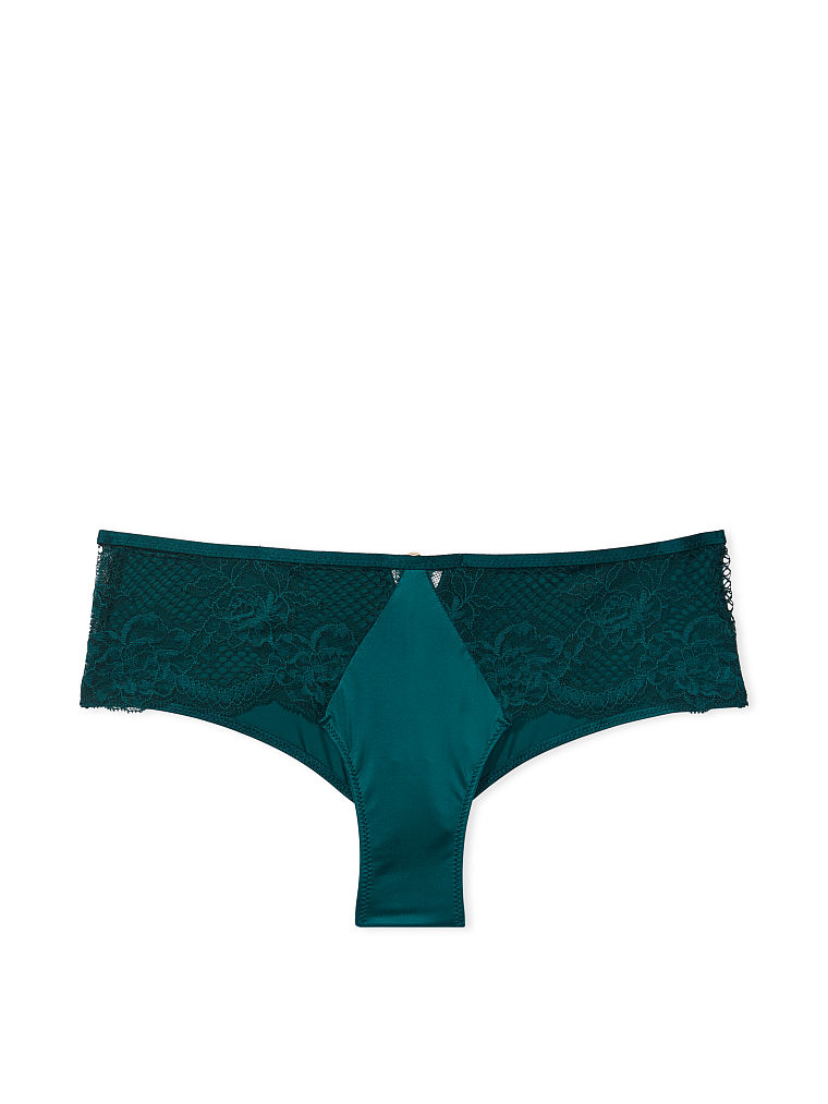 Slip Sgambato Con Finiture In Pizzo, Green, large