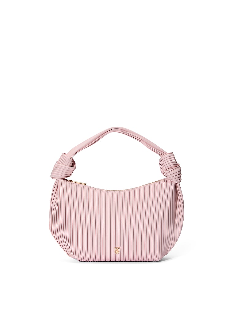 Knotted Top Handle Bag, Chalk Rose, large