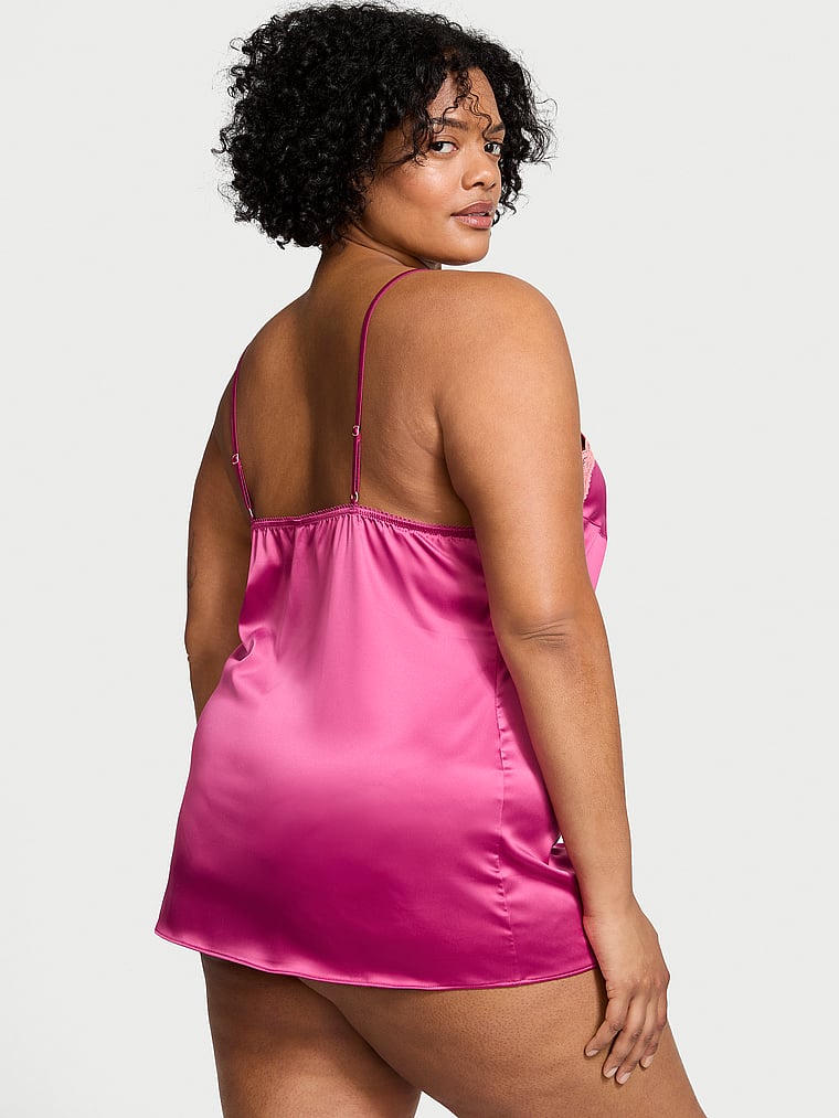 Mini Sottoveste In Raso Con Finiture In Pizzo Tease, LUSCIOUS ROSE, large