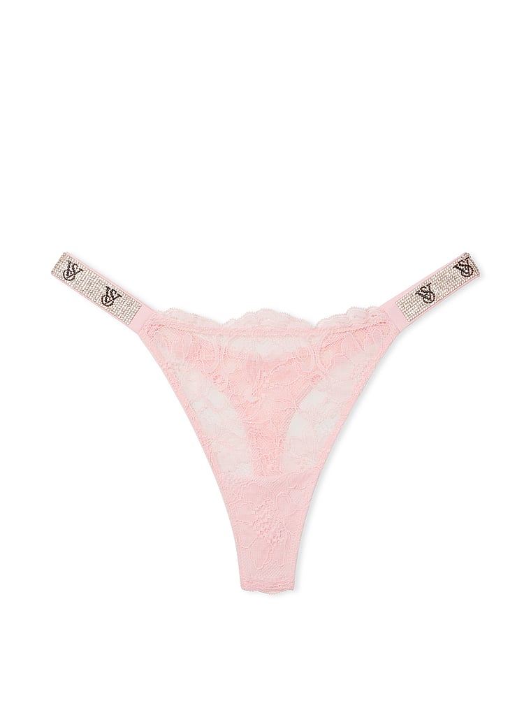 Tanga In Pizzo Con Fianchetti Di Strass, Pretty Blossom, large