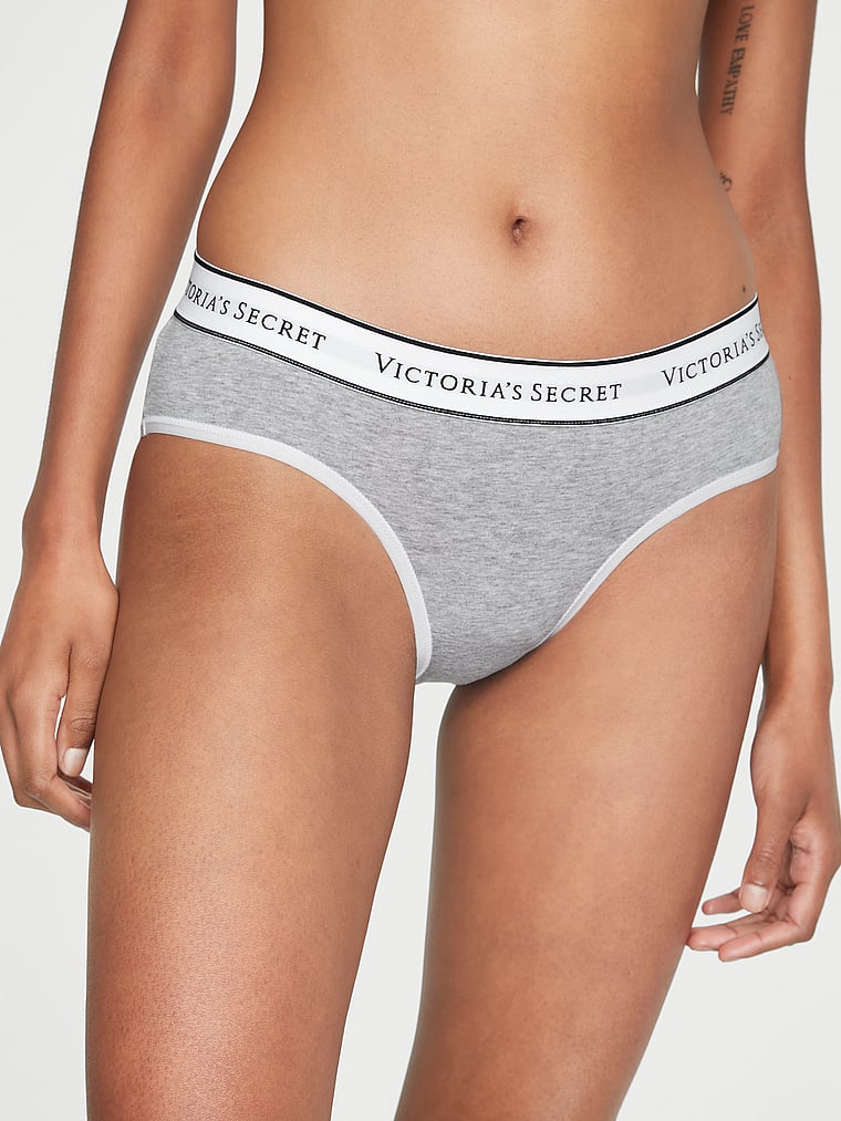 Slip Coprente In Cotone Con Logo, Medium Heather Gray, large