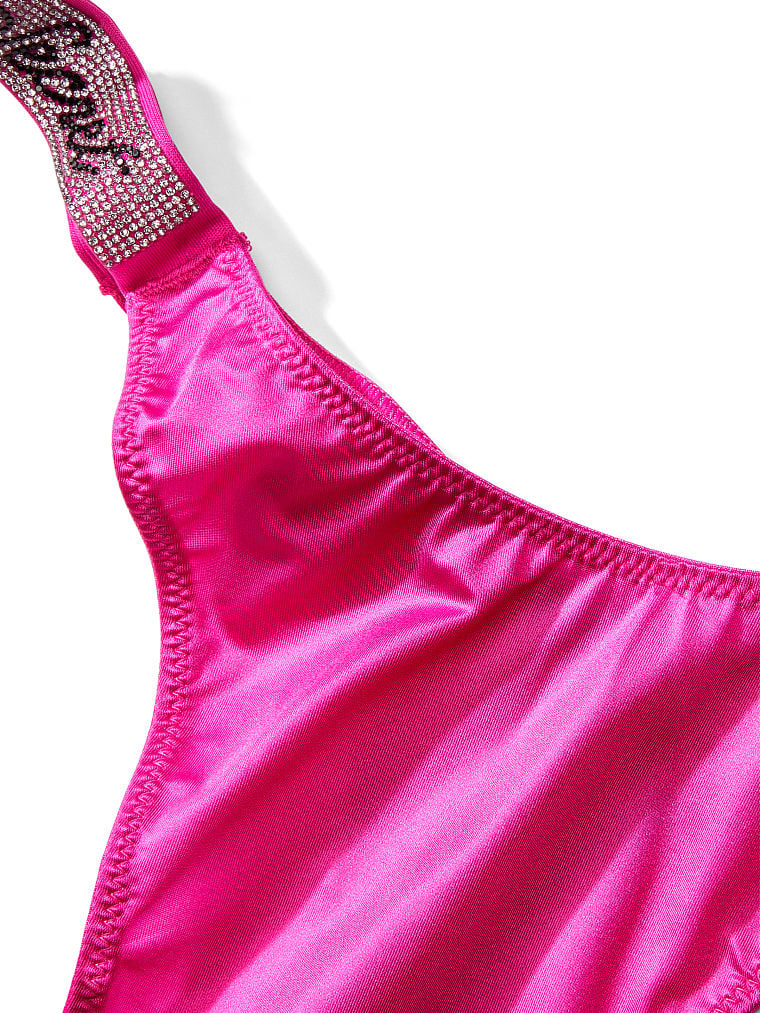 Tanga Liscio Con Fianchetti Di Strass, Fuschia Frenzy, large