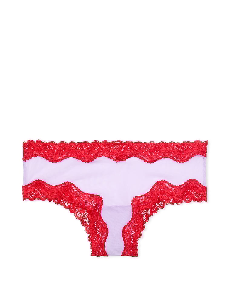 Slip Sgambato In Mesh Tease Con Finiture In Pizzo, Silky Lilac, large