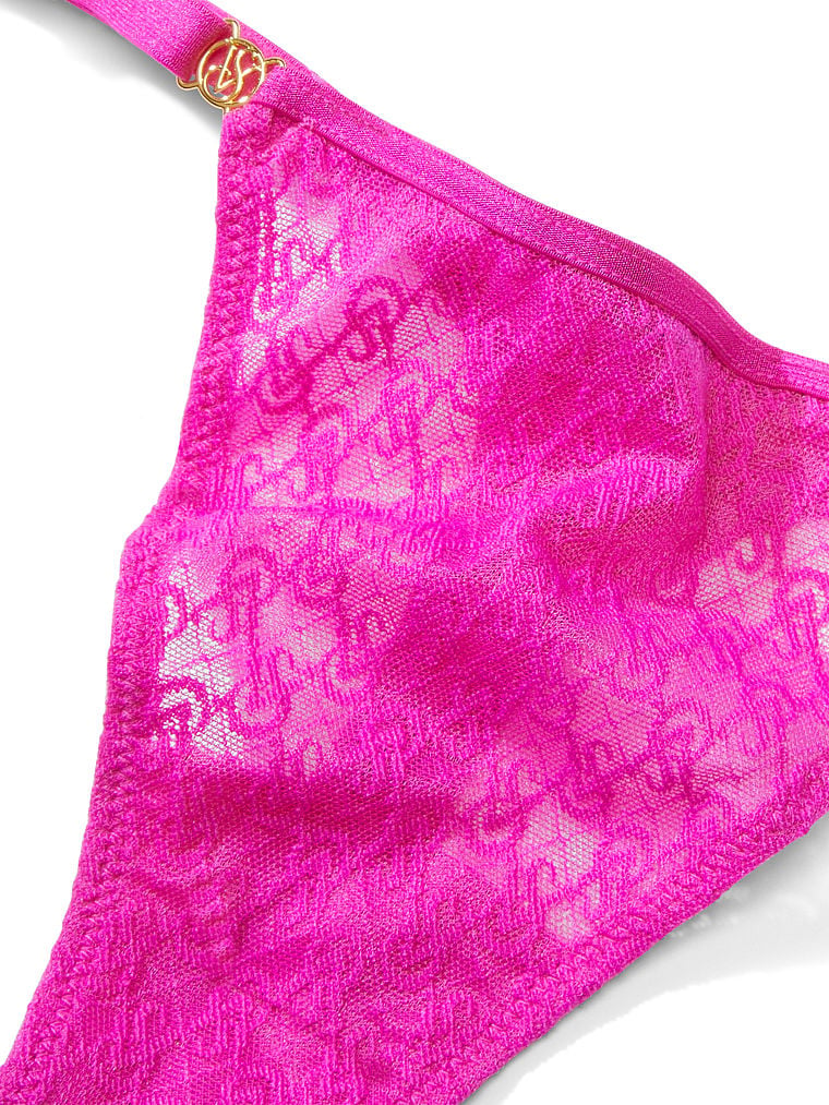 Tanga In Pizzo Con Fianchetti Regolabili Icon By Victoria’s Secret, Fuchsia Frenzy, large