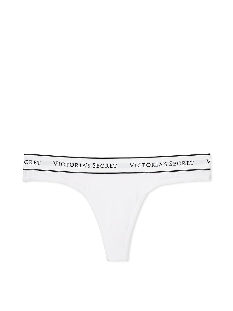 Tanga In Cotone Con Logo, VS White, large