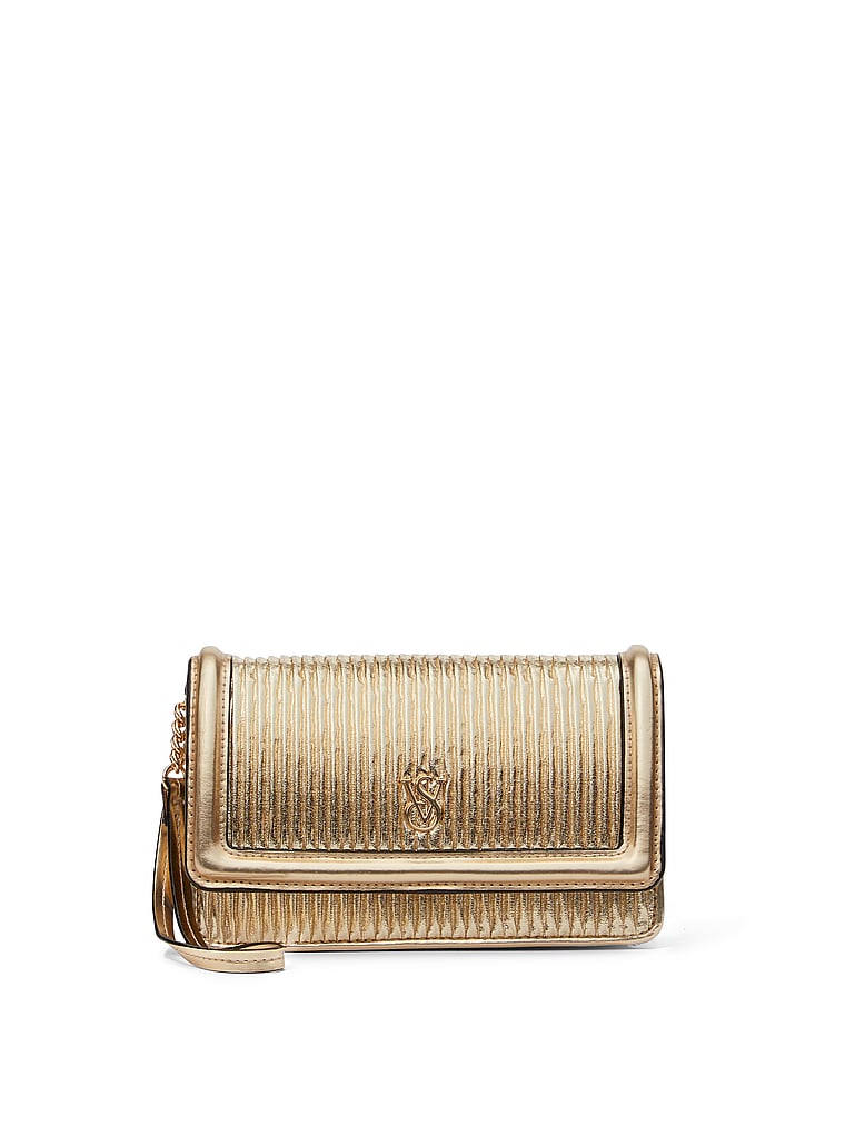Pochette Da Polso Per Il Cellulare, Gold Pleated, large