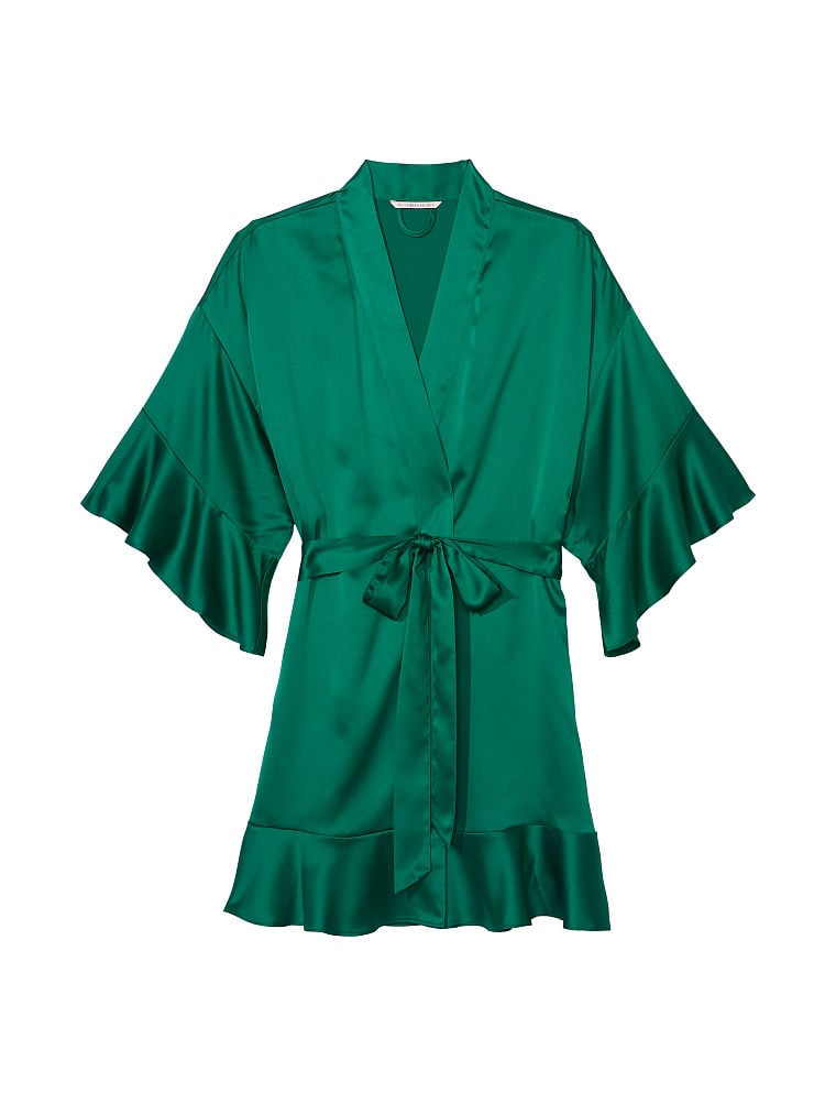 Kimono In Raso Con Balze, Spruce Green, large