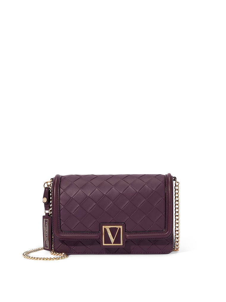 Borsa A Spalla Mini Victoria, Black Violet Woven, large