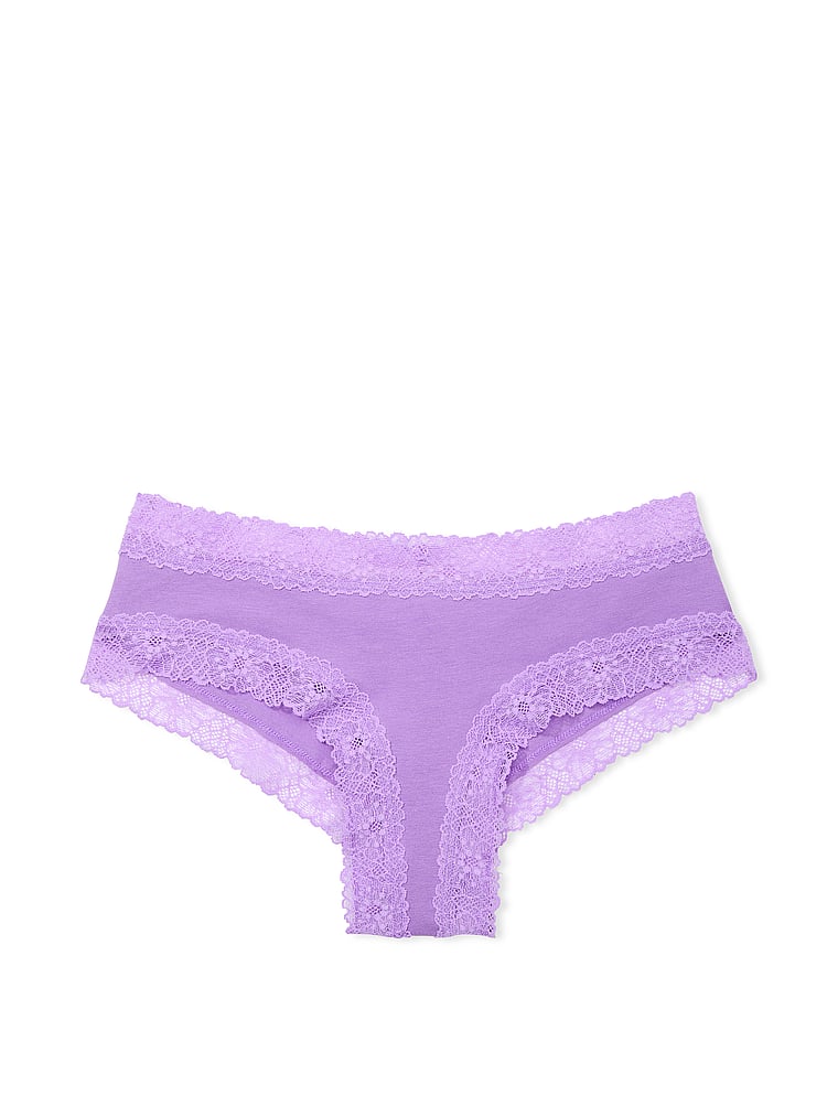 Slip Sgambato In Cotone Con Dettagli In Pizzo, Purple Paradise, large