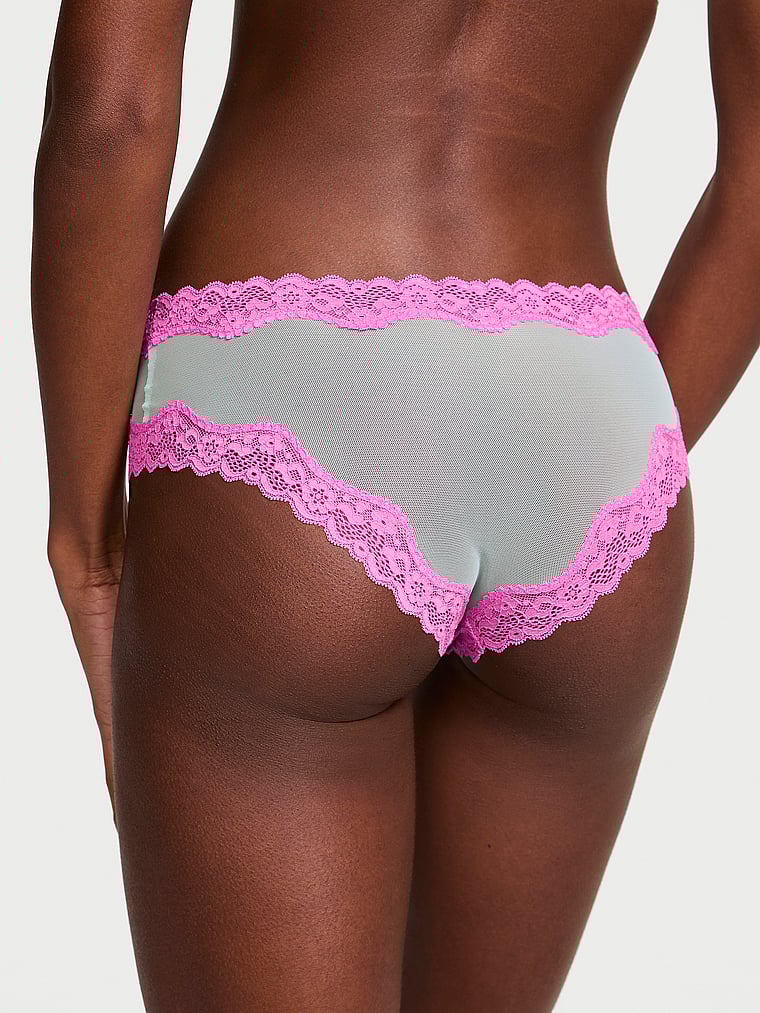 Slip Sgambato In Mesh Tease Con Finiture In Pizzo, Waterfall & New Peony, large