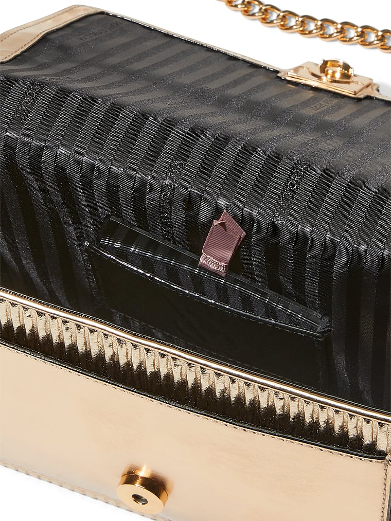 Borsa A Tracolla Media, Gold Pleated, large