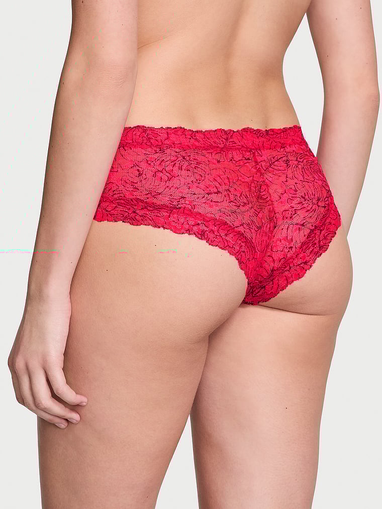 Slip Sgambato In Pizzo, Hottie Pink Palms, large