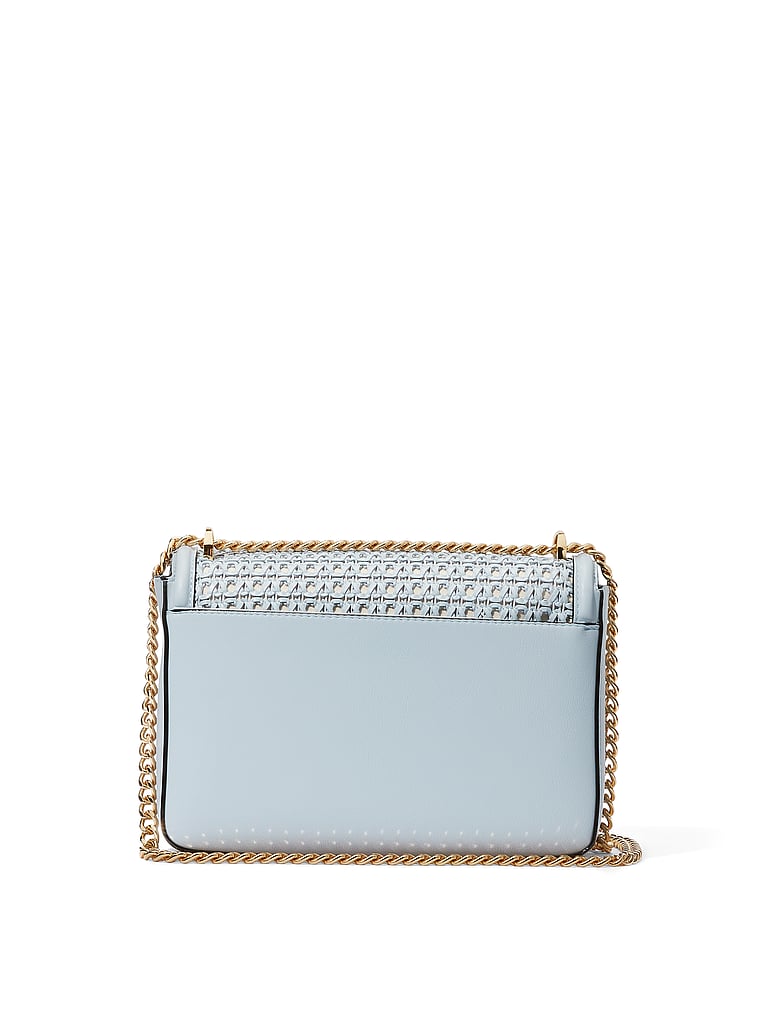 Borsa A Tracolla Media, Blue Woven, large