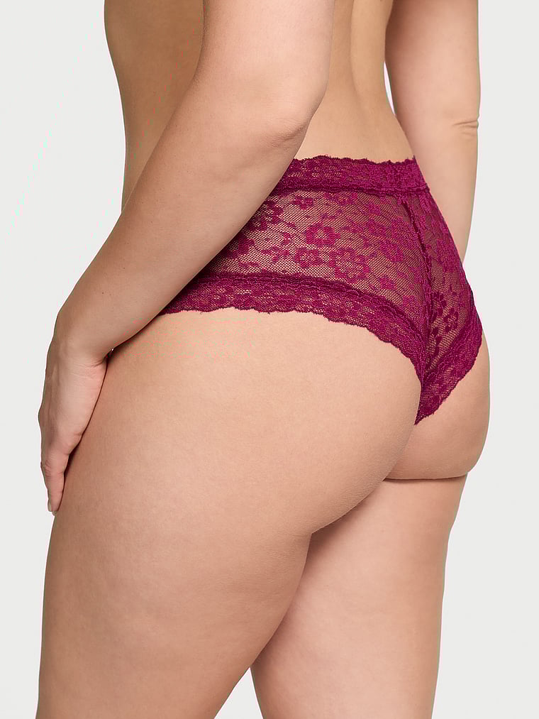 Slip Sgambato In Pizzo, Plum Rouge, large