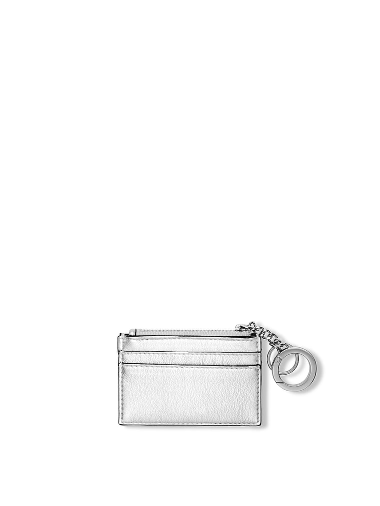 Portachiavi Con Porta Carte, Silver, large