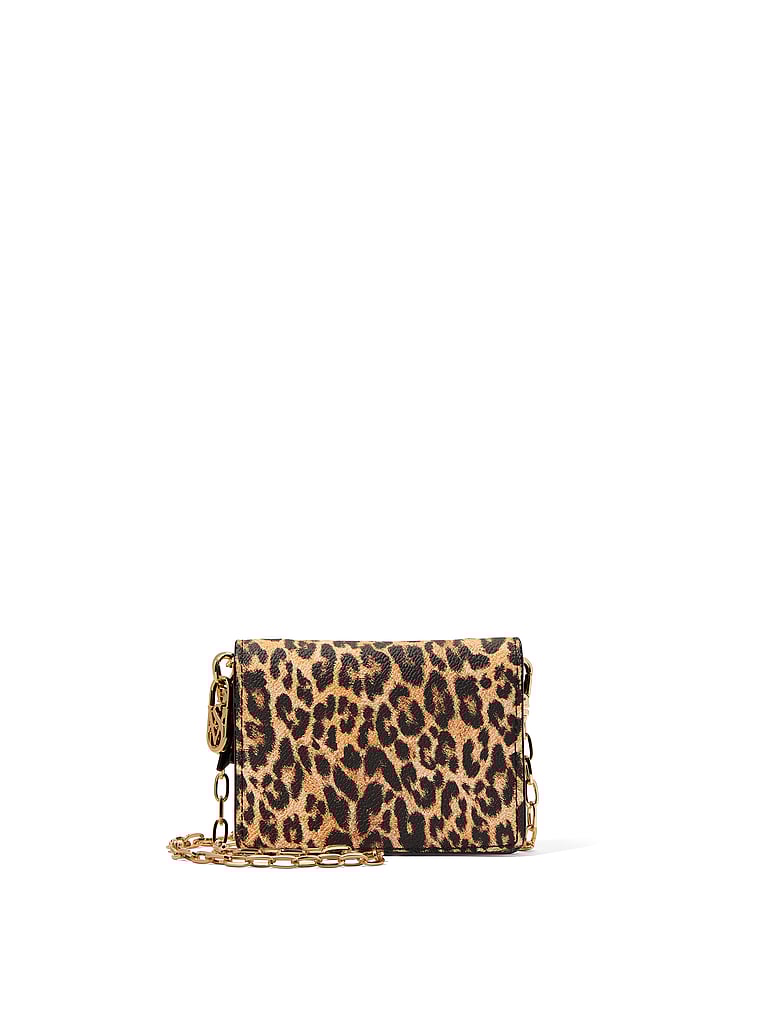 Convertible Chain Wallet, Leopard, large
