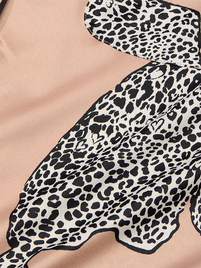 Pigiama Corto In Raso, Evening Blush Leopards, large