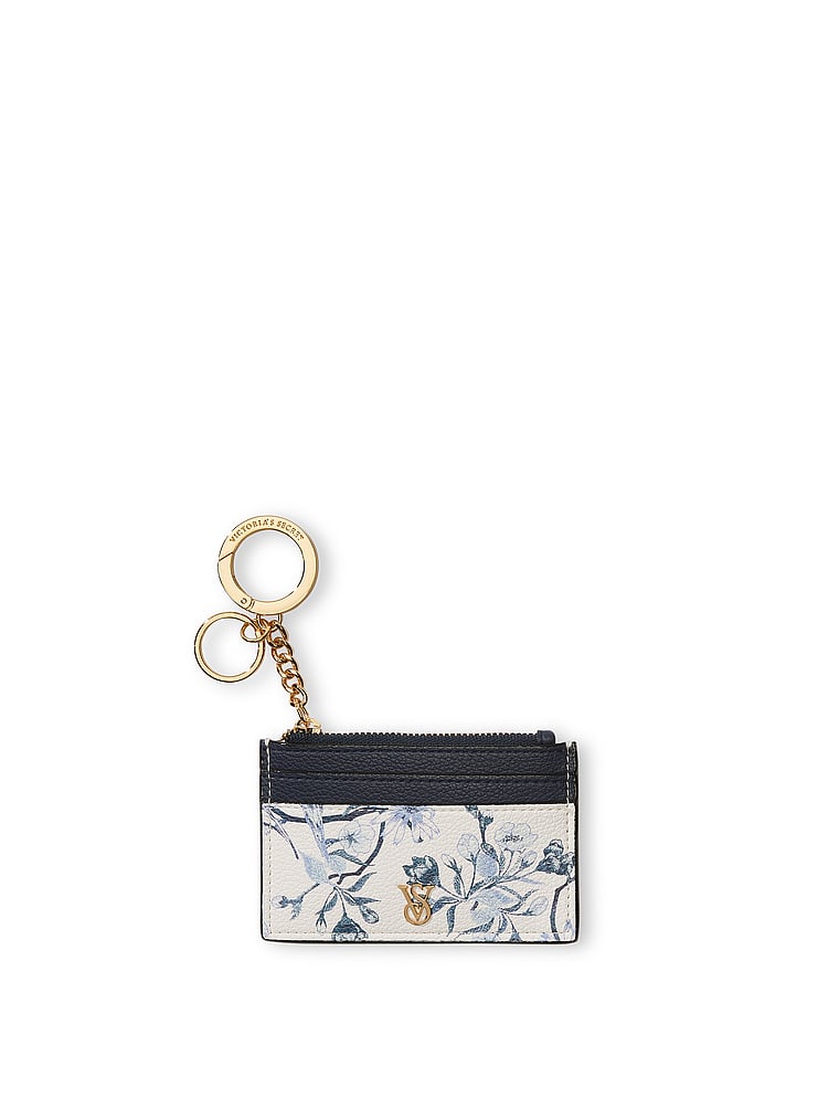 Porta Carte-portachiavi, Blue Floral, large