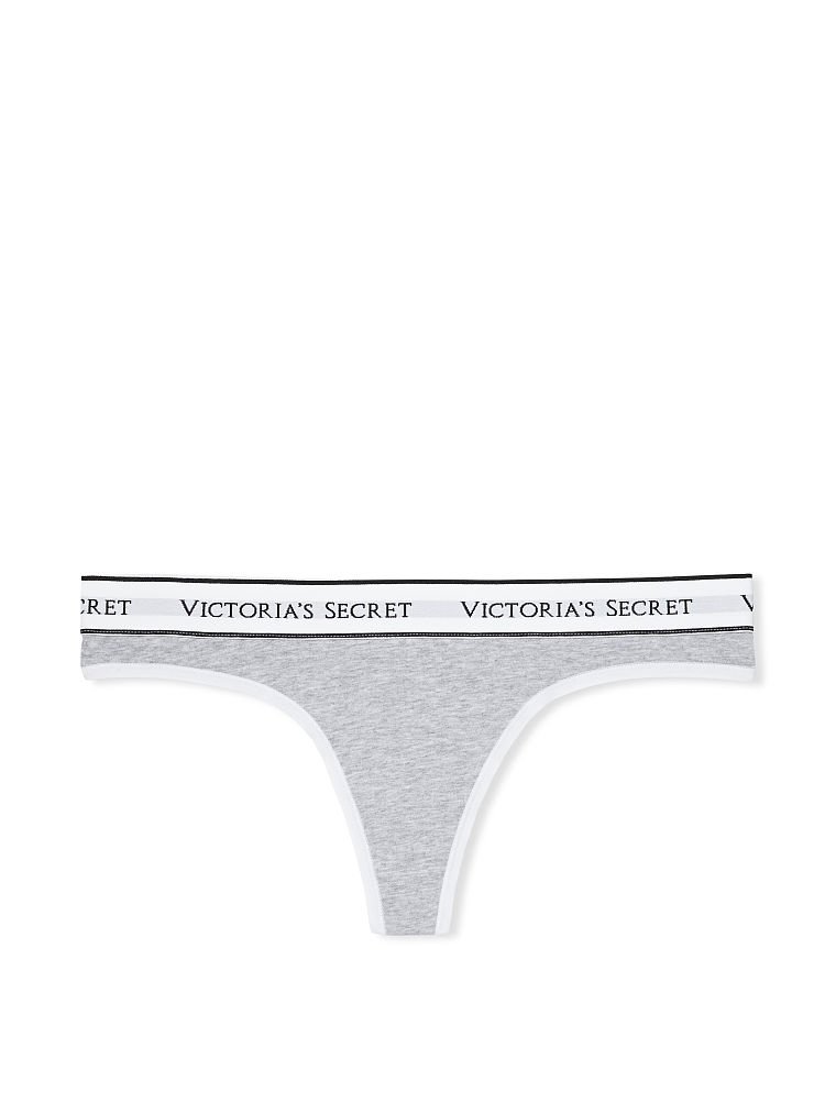 Tanga In Cotone Con Logo, Medium Heather Gray, large