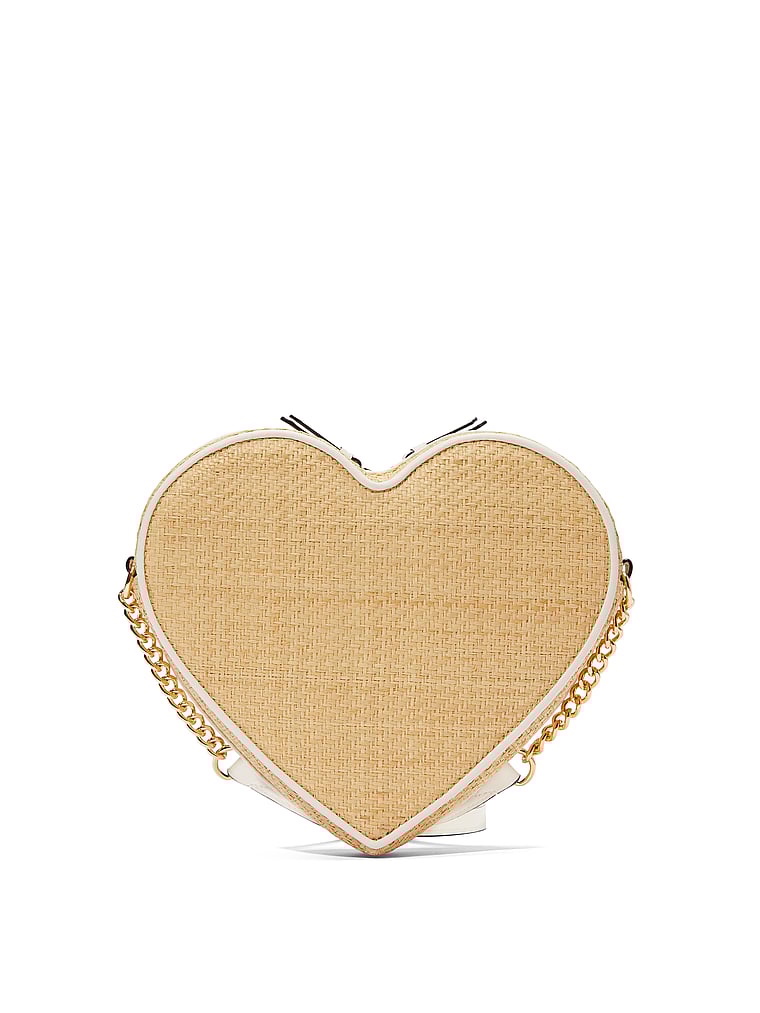 Borsa A Tracolla A Forma Di Cuore, Straw, large