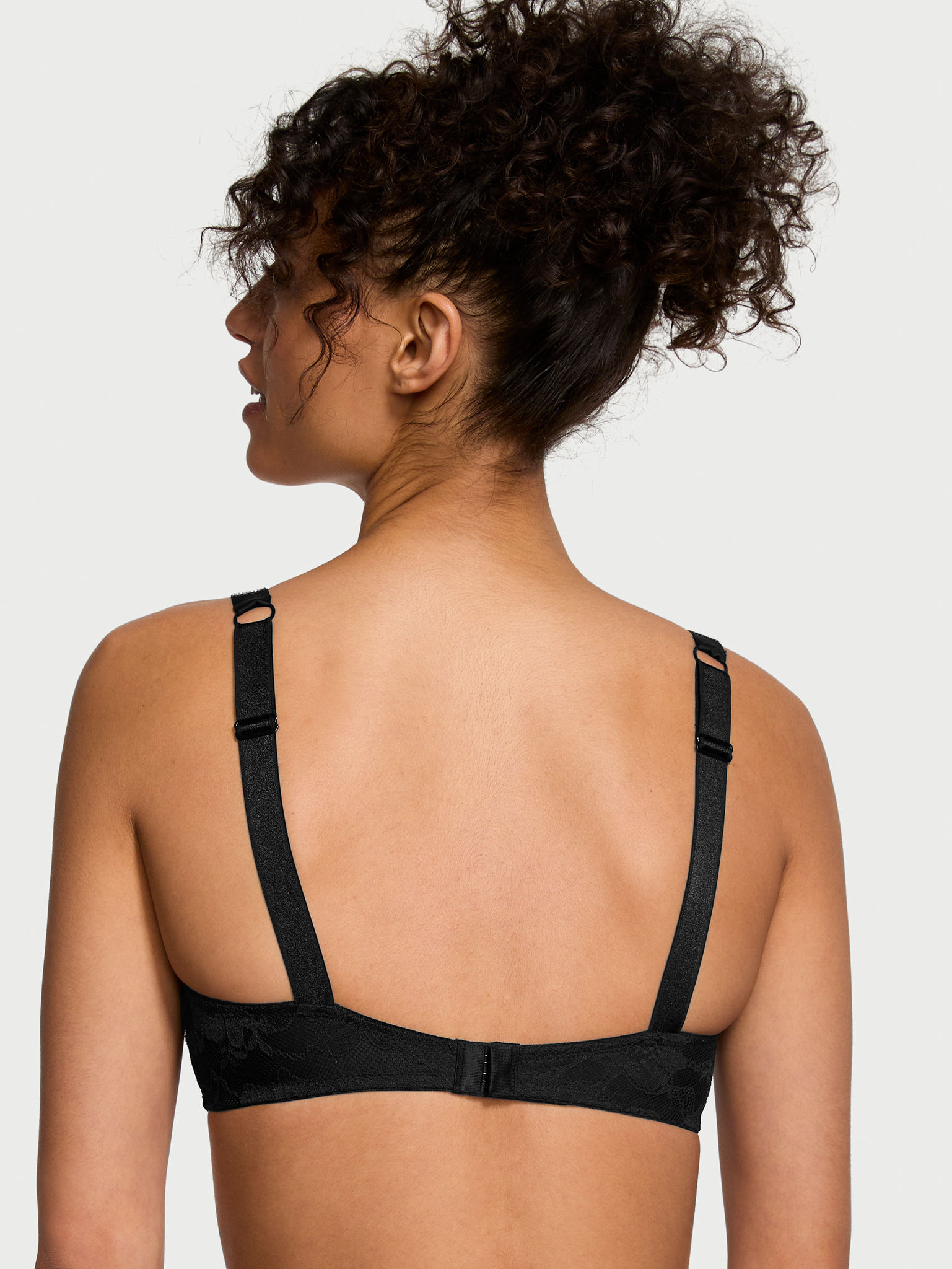 Bralette In Pizzo Con Scollatura Rotonda E Spalline Di Strass, BLACK093 54A2, large