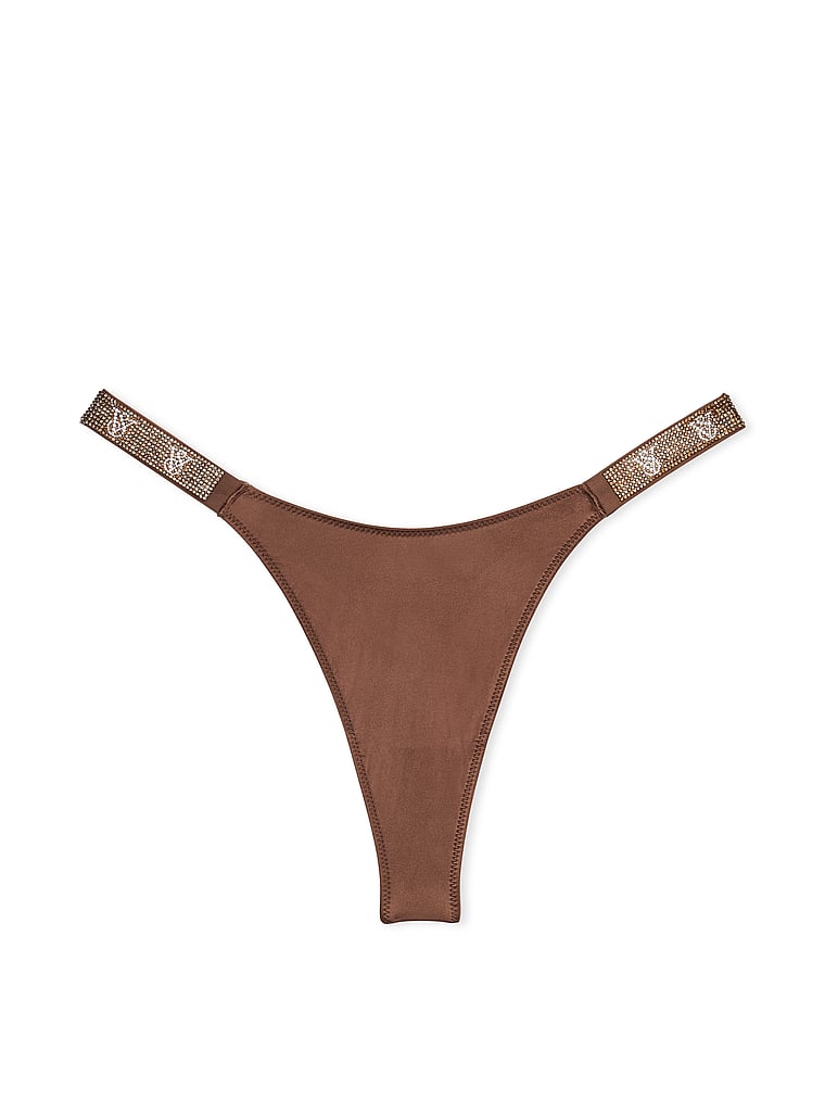 Tanga Con Fianchetti Di Strass, Mousse, large