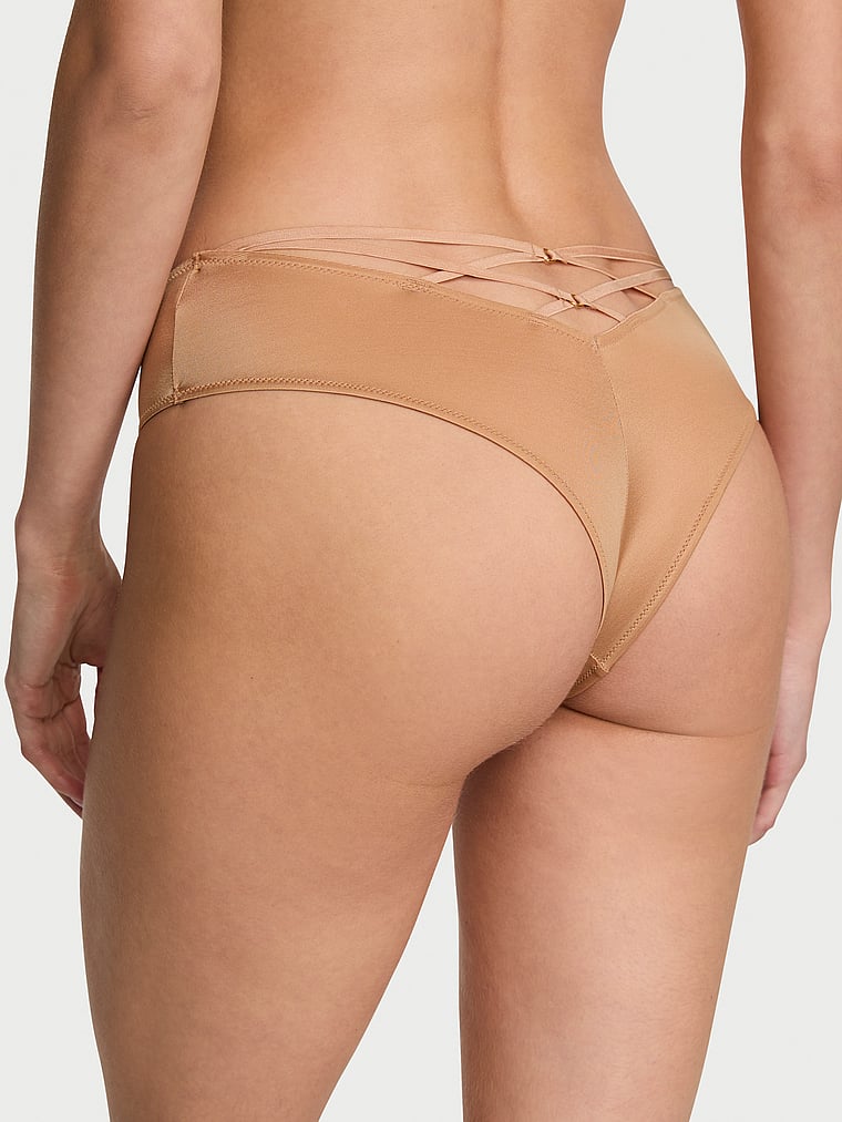 Slip Sgambato Con Laccetti Sul Lato Posteriore, Praline, large