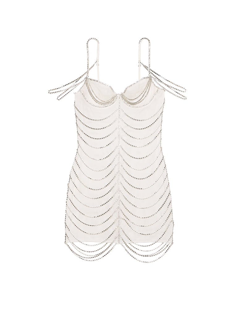 Sottoveste In Tulle Con Cristalli Wicked Atelier Victoria’s Secret, COCONUT WHITE, large