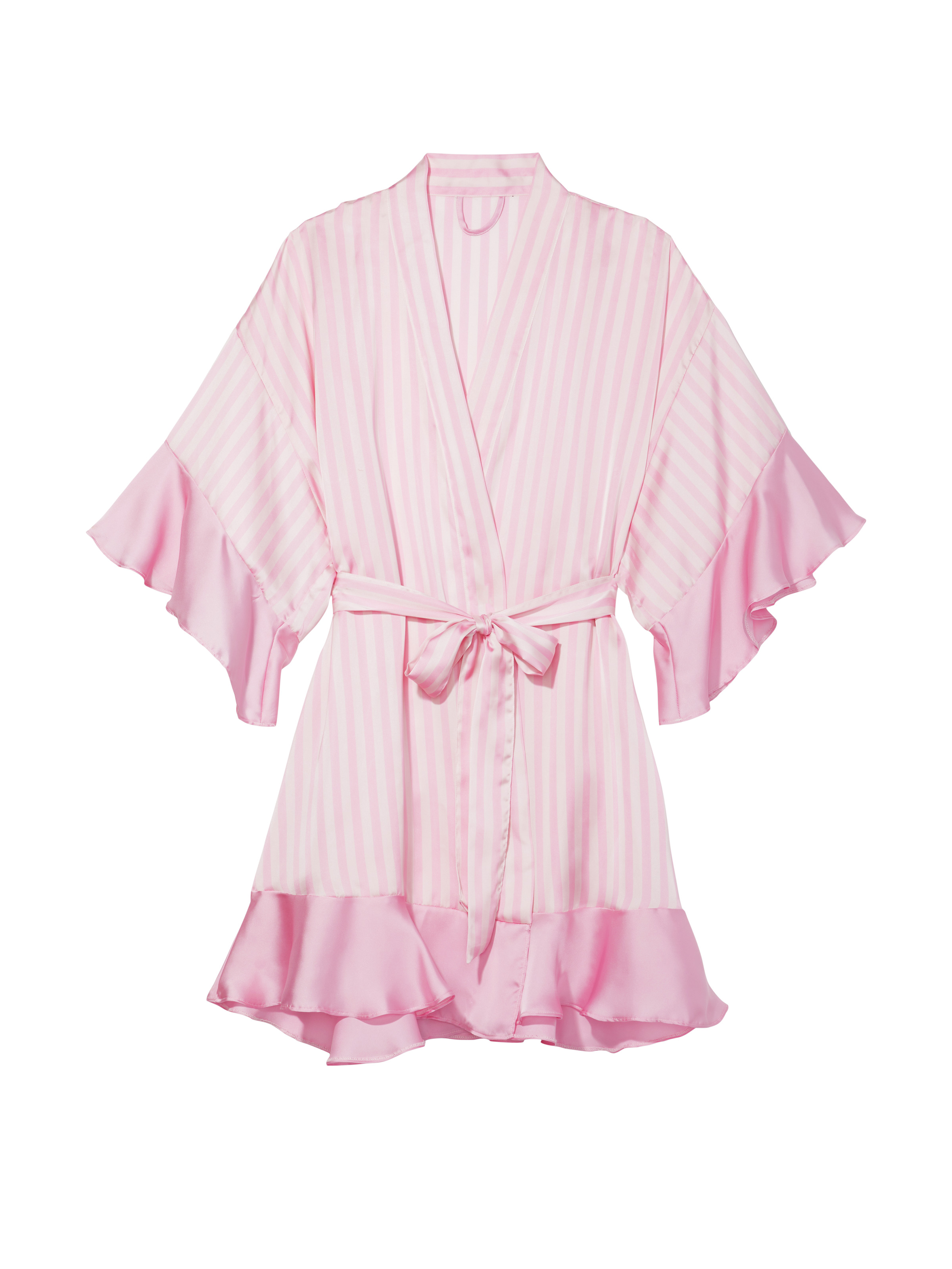 Kimono In Raso Con Balze, Angel Pink Stripe, large