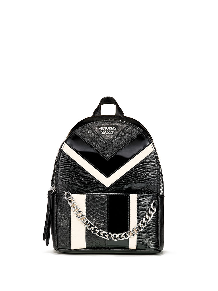 Mixed Chevron Small City Backpack, , large