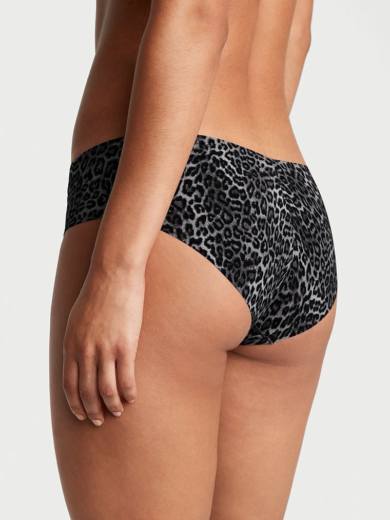 No-show Hiphugger Panty, Black Animal Print, large