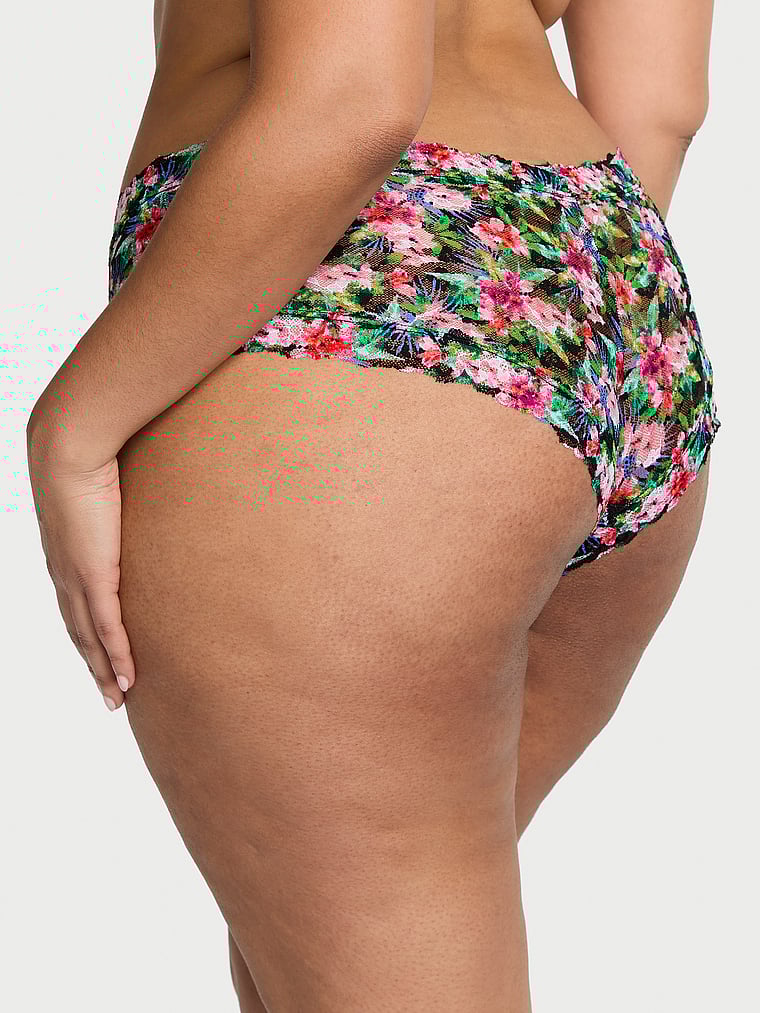 Slip Sgambato In Pizzo, Black Tropical, large