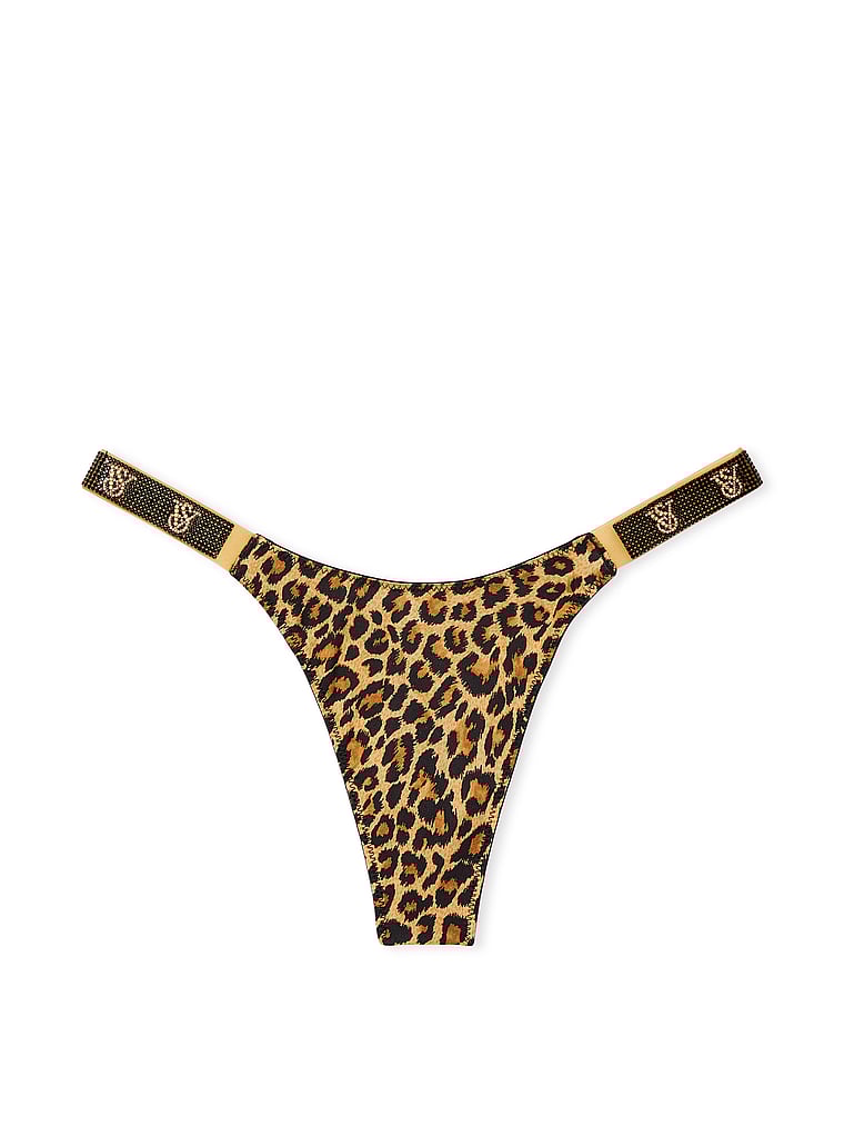 Tanga Con Fianchetti Di Strass, Leopard, large