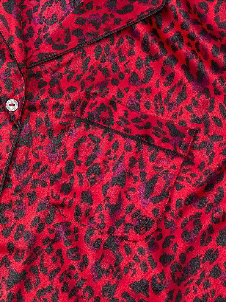 Pigiama Lungo In Raso, Lipstick Leopard, large