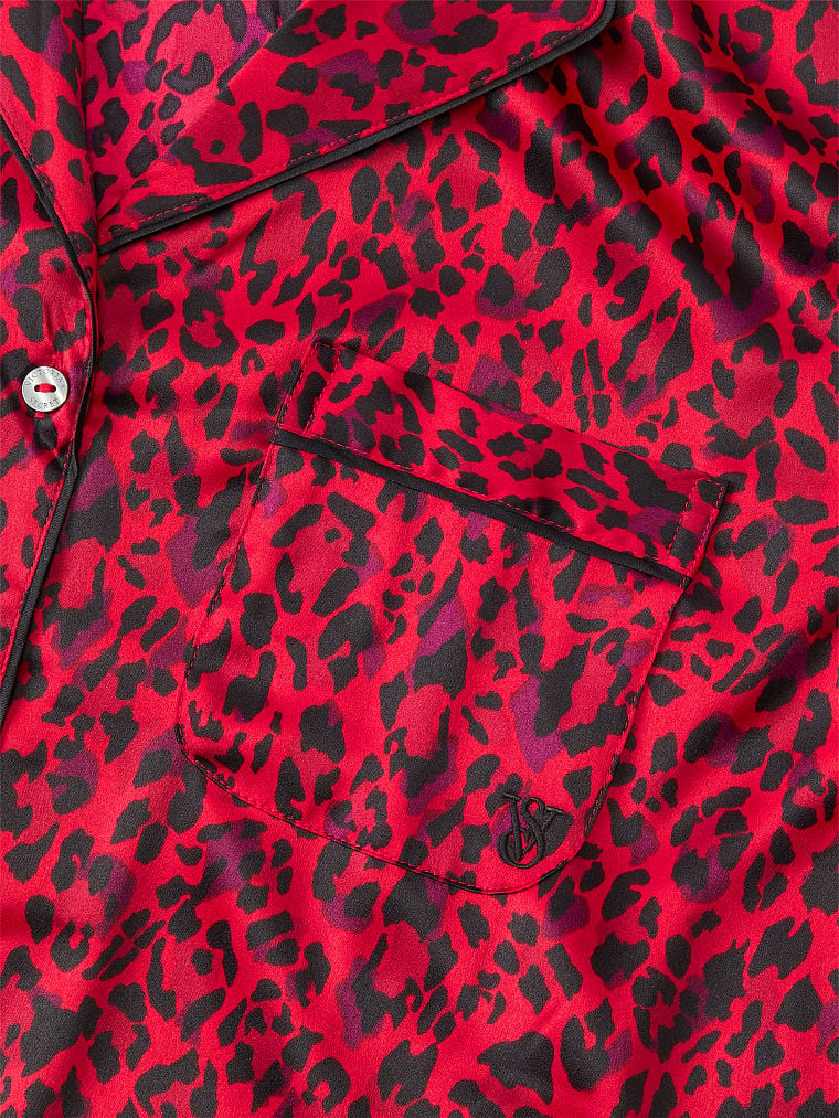 Pigiama Lungo In Raso, Lipstick Leopard, large