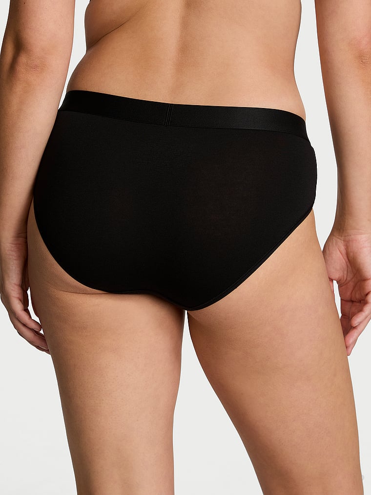Slip Coprente In Cotone Con Dettaglio Di Strass E Logo, Black, large