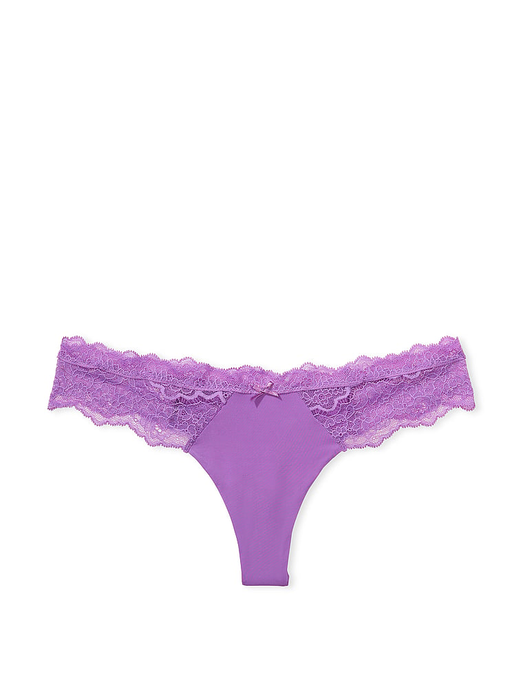 Tanga Con Finiture In Pizzo, Purple Tease, large