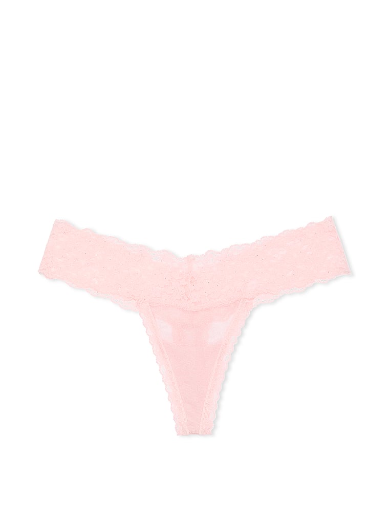 Tanga In Mesh Con Pizzo Posey E Paillettes, Pretty Blossom, large
