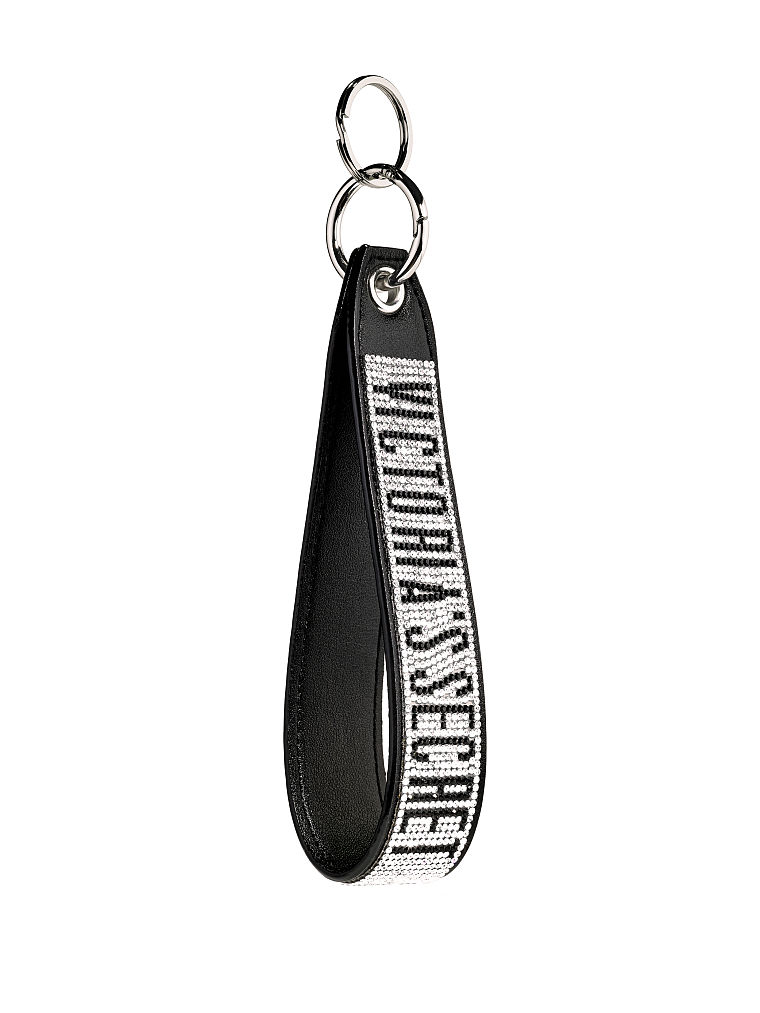 Portachiavi Logato In Strass, Silver, large