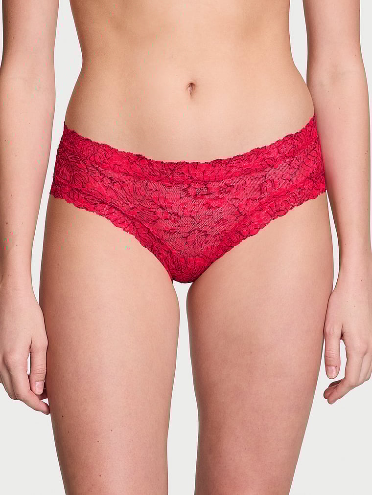 Slip Sgambato In Pizzo, Hottie Pink Palms, large
