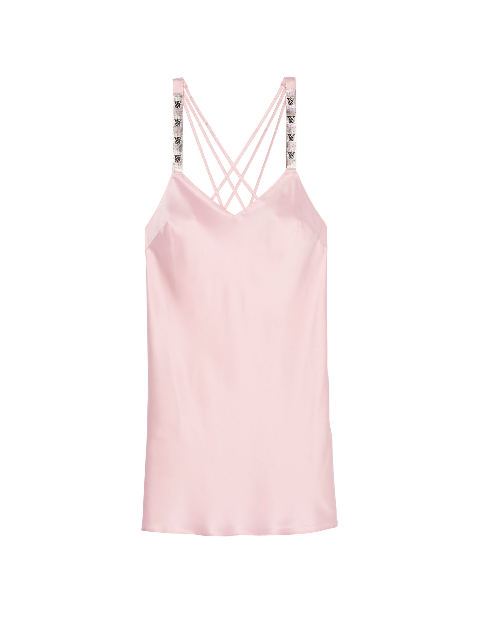 Sottoveste In Raso Con Spalline Di Strass E Laccetti Sul Lato Posteriore, Pretty Blossom, large
