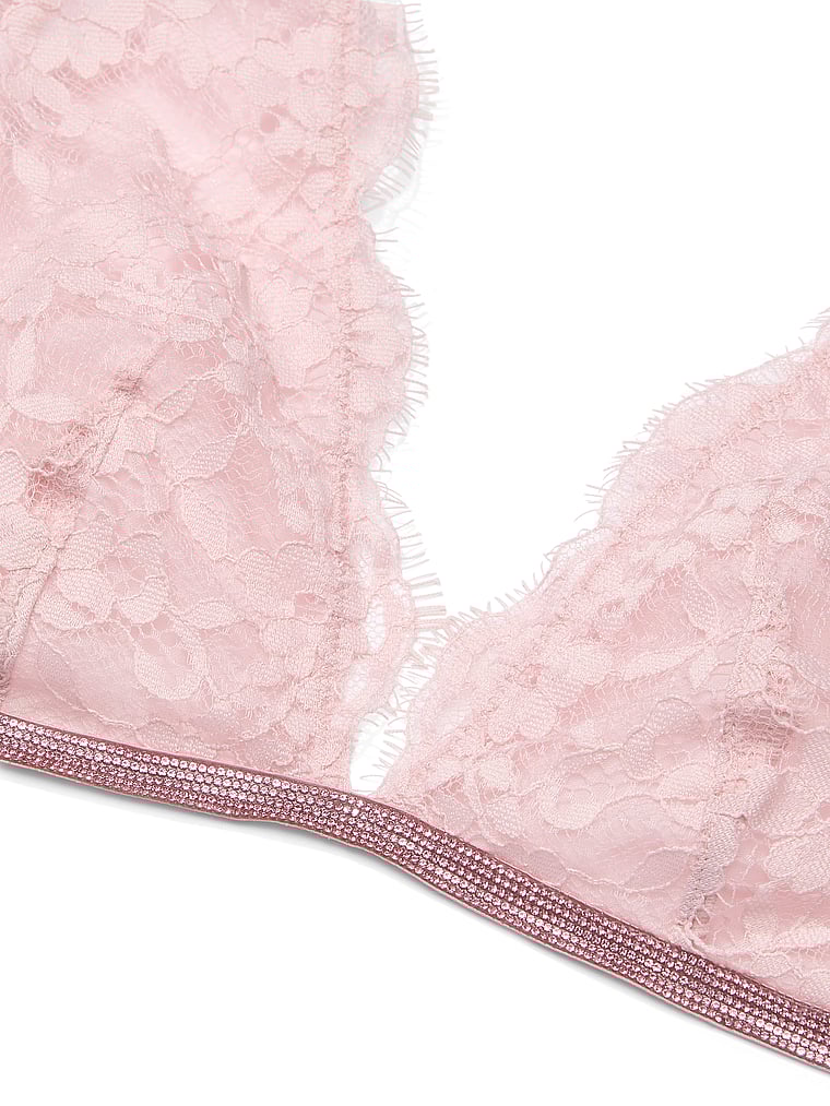 Reggiseno A Triangolo In Pizzo Con Strass, Chalk Rose, large