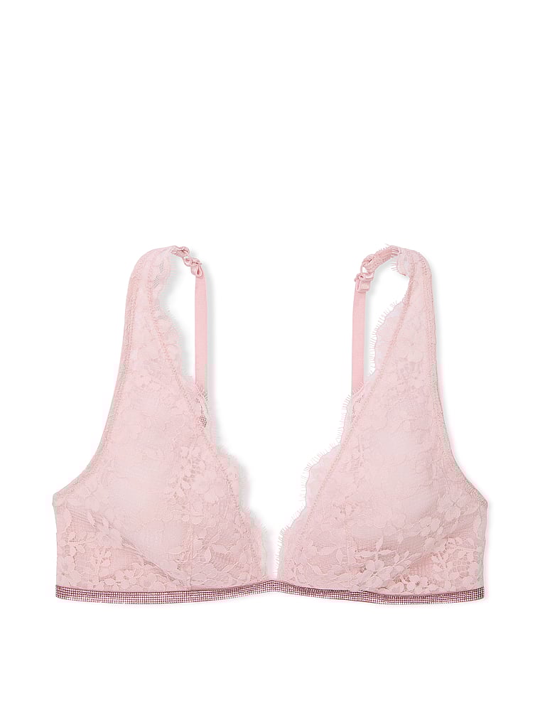 Reggiseno A Triangolo In Pizzo Con Strass, Chalk Rose, large