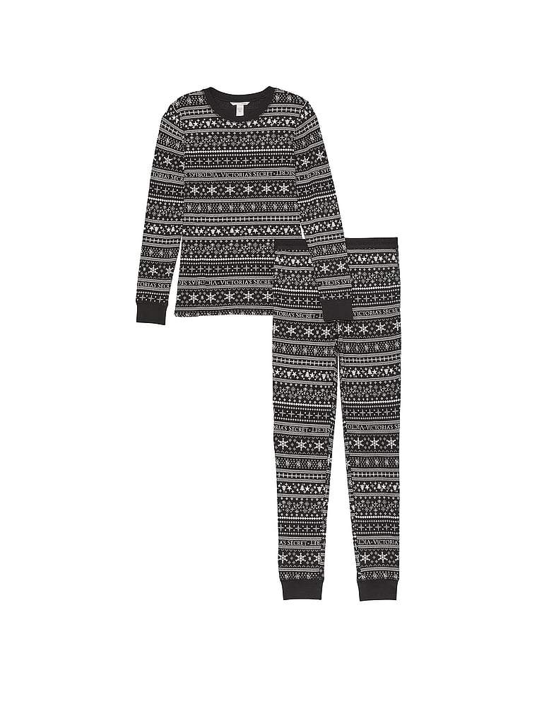 Pigiama Termico Lungo, BLACK  FAIR ISLE, large