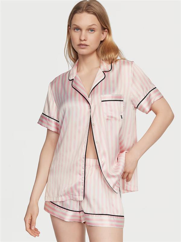 Pigiama Corto In Raso, Iconic Stripe, large