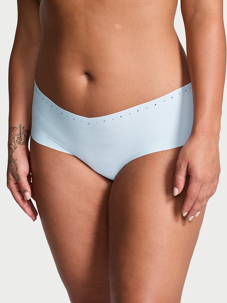 Slip Sgambato Invisibile Con Strass, Light Blue, large