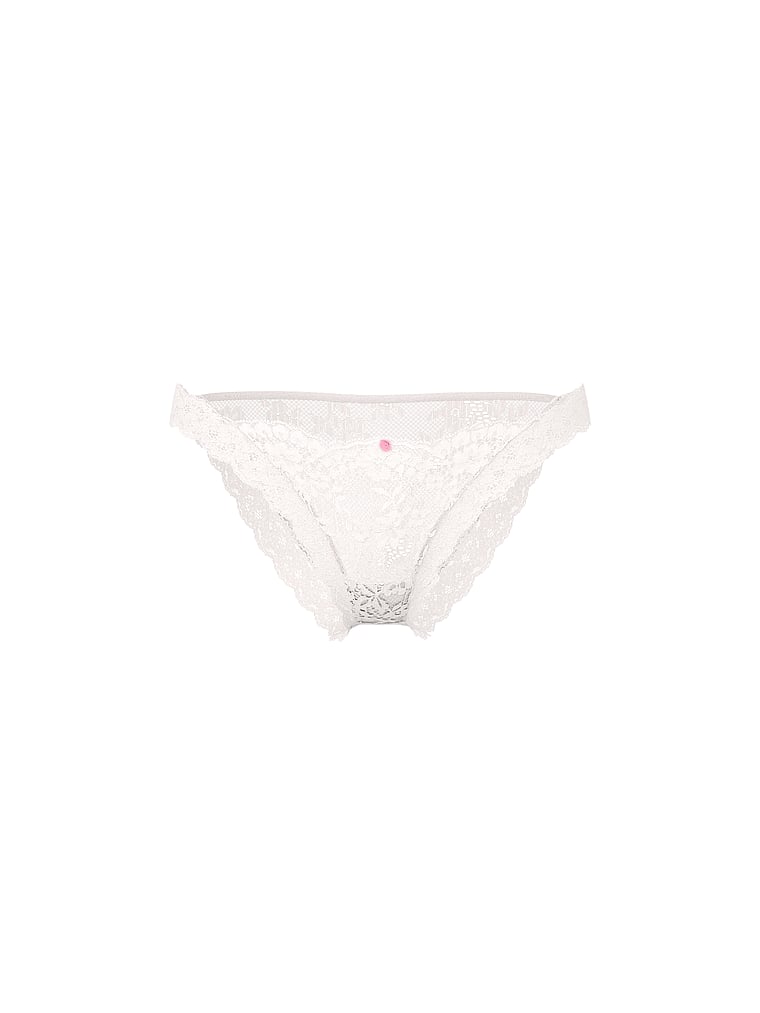 Lace Bikini Panty, Coconut White, large