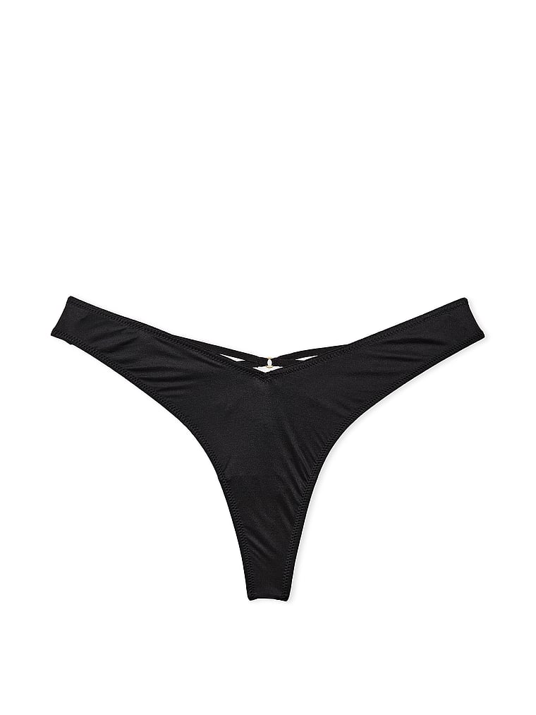 Tanga Sgambato Con Laccetti Sul Lato Posteriore, Black, large